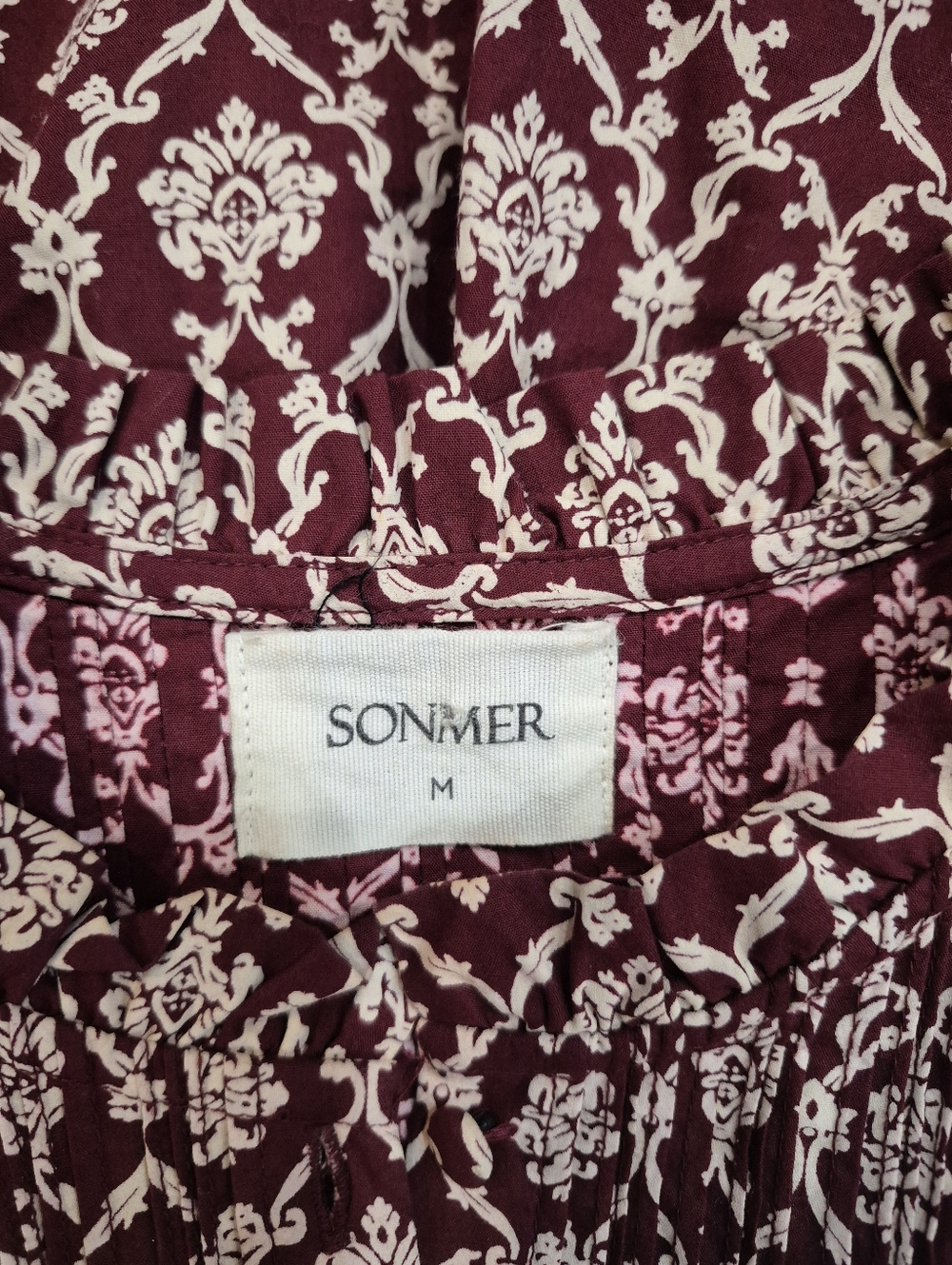 SONMER Women's Blouse Long-Sleeve Mock Neck Blouse Size Medium - Picture 6 of 8